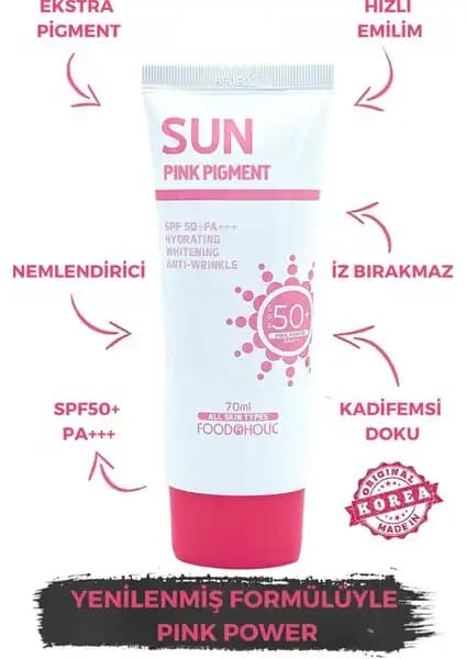 Foodaholic Pinkpower Adenozin İçeren SPF50 Güneş Koruyucu Kremi Yüksek Koruma ve Doğal İçeriklerle Güçlü Bakım
