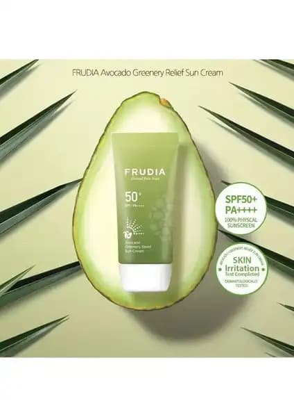Frudia Avocado Greenery Relief Güneş Kremi SPF50: Doğal İçeriklerle Yüksek Koruma Sağlayan Cilt Bakımı Ürünü