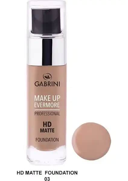 Gabrini HD Mat Fondöten: Yüksek Kapatıcılık ve Uzun Süreli Mat Makyaj Çözümü