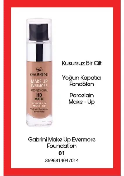 Gabrini HD Matte Fondöten 01: Yüksek Kapatıcılık ve Mat Bitiş Özelliğiyle Günlük ve Profesyonel Kullanım