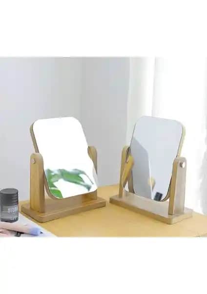 Gaman Masaüstü Standlı Makyaj Aynası: Şık ve Kullanışlı Ahşap Tasarım