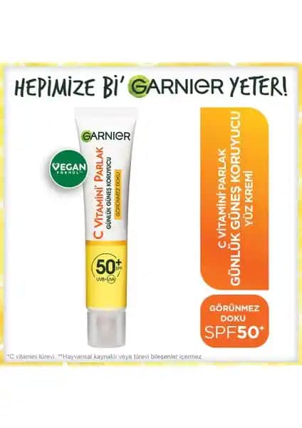Garnier C Vitamini Parlak Günlük Güneş Koruyucu Fluid SPF50+ ile Sağlıklı ve Işıltılı Cilt