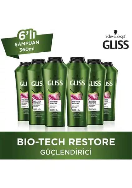 Gliss Bio-Tech 360 Ml X 6 Adet Saç Bakım Şampuanı Saç Sağlığını Yenilemeye Yönelik