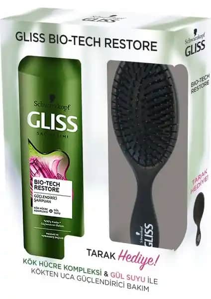 Gliss Bio-Tech 500 ml Şampuan ve Tarak Seti ile Saçlarınızı Güçlendirin ve Parlaklık Kazanın