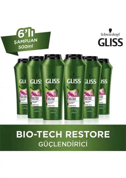 Gliss Bio-Tech 500ml X 6 Adet Saç Onarımı ve Güçlendirme Şampuanı