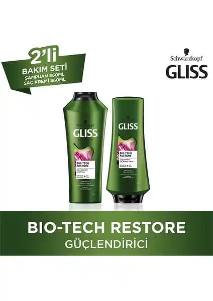 Gliss Bio-Tech Şampuan ve Saç Kremi: Doğal İçeriklerle Güçlendirilmiş Saç Bakım Seti