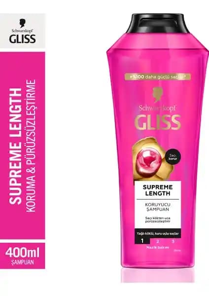 Gliss Schwarzkopf Gliss Supreme Length Koruyucu Şampuan: Saç Sağlığı ve Güçlendirme İçin Ideal Çözüm