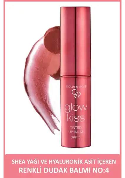 Golden Rose Glow Kiss Renkli Dudak Balmı No: 04 Peach Shake Doğal ve Nemlendirici Dudak Bakım Ürünü