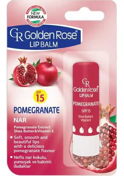 Golden Rose No 08 Pomegranate Dudak Bakım Lip Balmı Güneş Koruyucu ve Nemlendirici Özellikleriyle