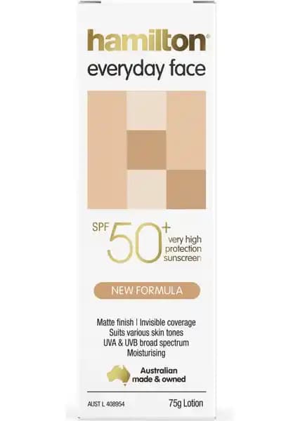 Hamilton Everyday Face SPF 50 Güneş Koruyucu Krem 75 Ml - Günlük ve Hassas Ciltler İçin