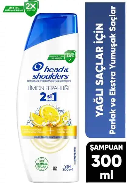 Head&Shoulders Limon Ferahlığı 2'si 1 Arada Şampuan Kepek ve Yağlanmaya Karşı Etkili