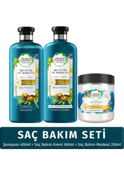 Herbal Essences Onarıcı Argan Yağlı Saç Bakım Seti: Doğal ve Güçlendirici Saç Bakımı Ürünü