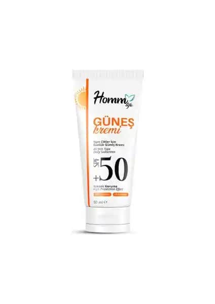 Homm Life Güneş Kremi SPF 50+ Yüksek Koruma Sağlayan Cilt Dostu Krem