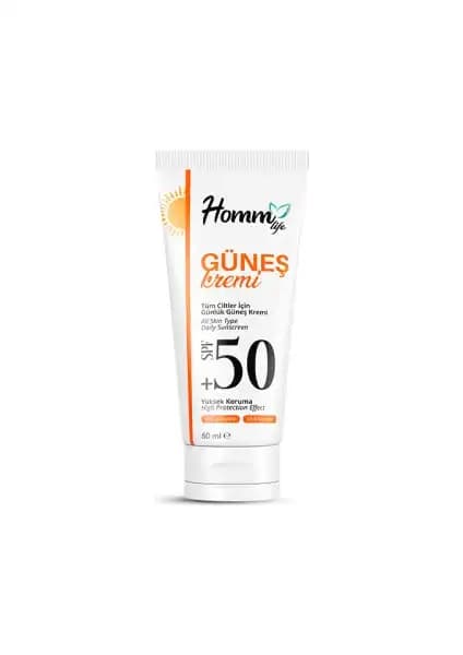 Homm Life Güneş Kremi SPF 50+ Yüksek Koruma Sağlayan Cilt Dostu Krem