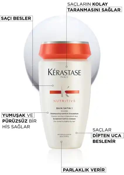 Kerastase Nutritive Bain Satin No:1 Kuru ve Hassas Saçlar İçin Profesyonel Bakım Şampuanı