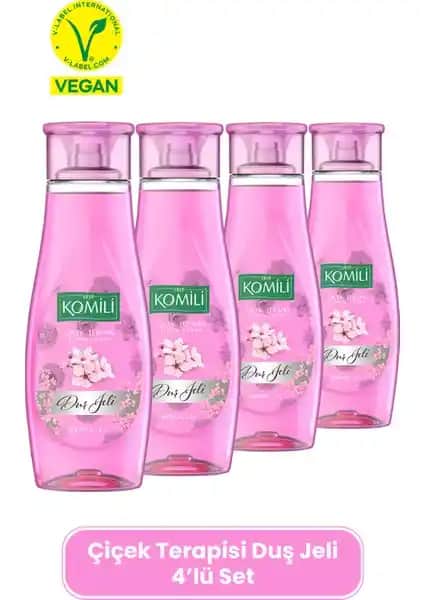 Komili Çiçek Terapisi Vegan Duş Jeli 4'lü Set Doğadan İlham Alan Ferahlatıcı Temizlik