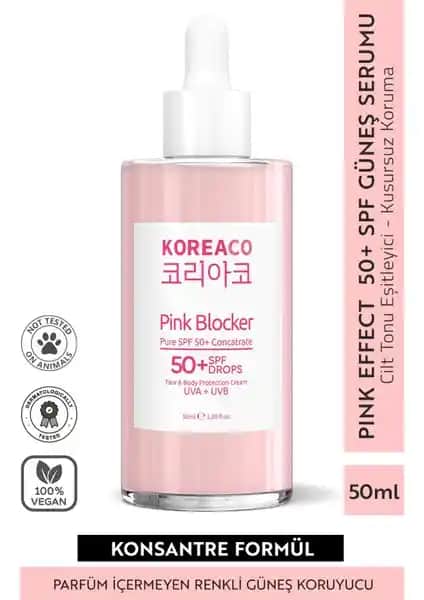 Koreaco Blocker Pink Saf SPF 50+ Güneş Serumu: Yüksek Koruma ve Hafif Formül Özellikleri