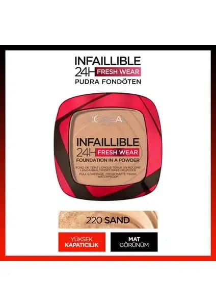 L'Oréal Paris Infaillible 24H Fresh Wear Pudra Fondöten: Uzun Süre Kalıcı ve Doğal Görünüm Sağlayan Ürün