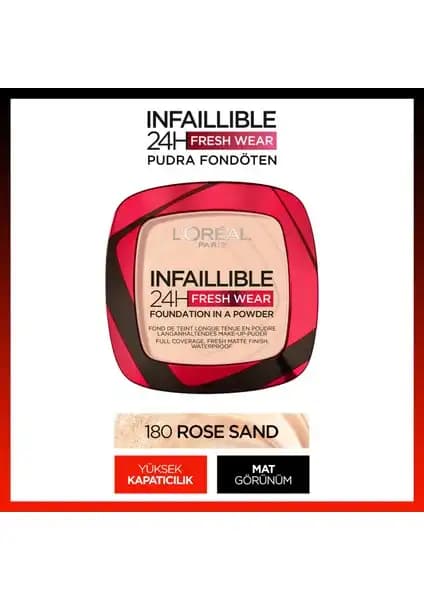 L'Oréal Paris Infaillible 24H Fresh Wear Pudra Fondöten: Uzun Süreli Mat ve Dayanıklı Makyaj