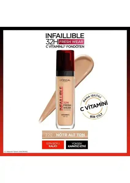L'Oréal Paris Infaillible 32H Fresh Wear C Vitamini İçeren Uzun Süreli Fondöten İncelemesi