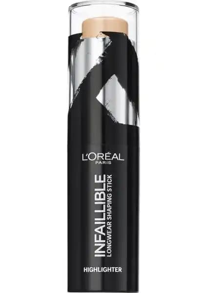 L'Oréal Paris Infaillible Shaping Stick Highlighter 502 Gold İs Cold Doğal Parlaklık ve Tanımlama Sağlar