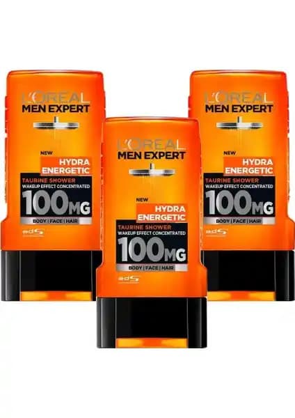 L'Oréal Paris Men Expert Hydra Energetic Taurin İçeren Erkekler İçin Ferahlatıcı Duş Jeli 300 ml