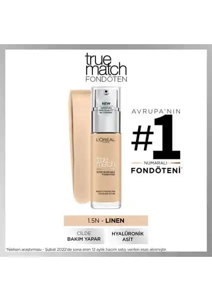 L'Oréal Paris True Match Bakım Yapan Fondöten: Doğal Görünüm ve Uzun Süre Kalıcılık