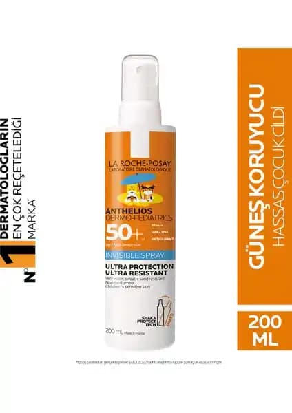 La Roche-Posay Anthelios Dermo Pediatrics SPF50+ Sprey çocuklar için yüksek koruma sağlayan güneş kremi