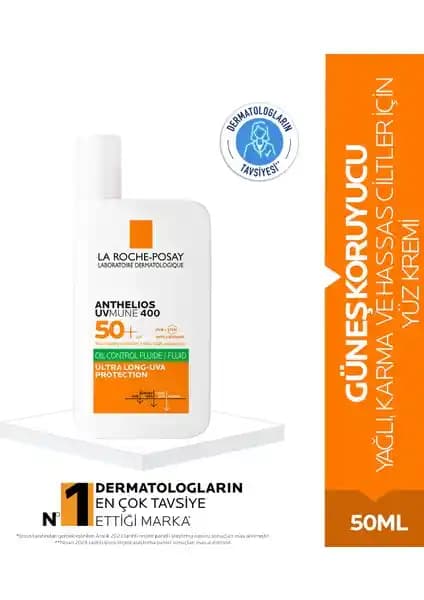 La Roche-Posay Anthelios Oil Control SPF 50+ Güneş Kremi Hassas ve Yağlı Ciltler İçin Koruma