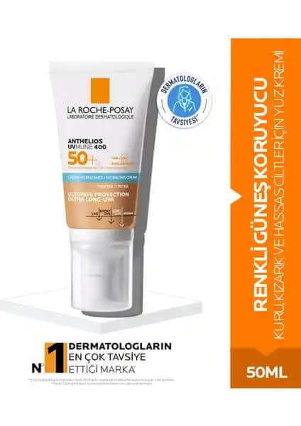 La Roche-Posay Anthelios Uvmune 400 SPF 50+ Renkli Güneş Kremi Hassas ve Kuru Ciltler İçin Koruma ve Bakım