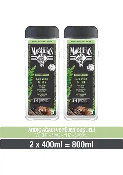 Le Petit Marseillais Erkekler İçin Doğal İçerikli Duş Jeli Serisi 400 ml Paketler