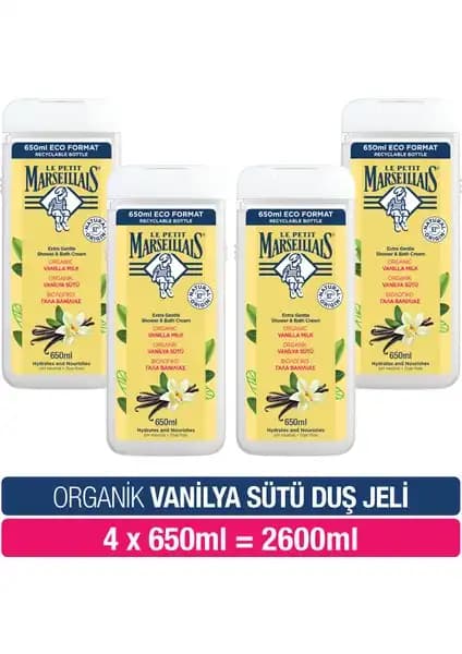 Le Petit Marseillais Vanilya Sütü Banyo ve Duş Jeli Doğal İçeriklerle Cilt Temizliği ve Hoş Koku