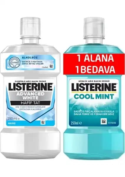 Listerine 2li Advanced White ve Mint: Ağız Sağlığı ve Ferah Nefes İçin Güçlü Çözüm