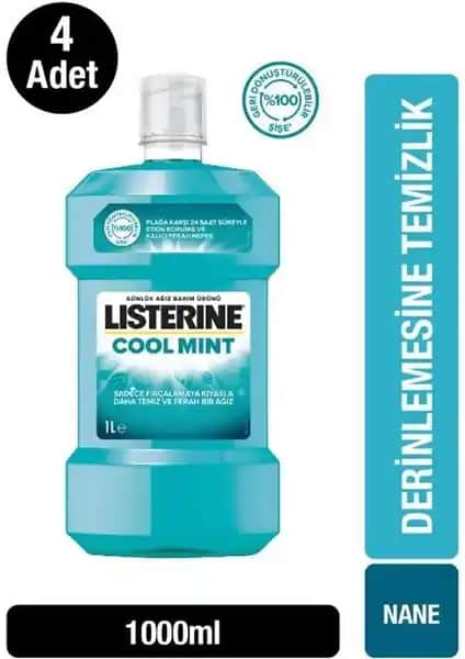 Listerine Coolmint 1000 ml x 4 ile Günlük Ağız Bakımında Kalite ve Ferahlık