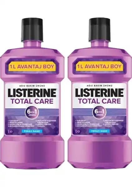 Listerine Total Care 1000 ml x 2 Ağız ve Diş Sağlığı Güçlendiren Gargaralar