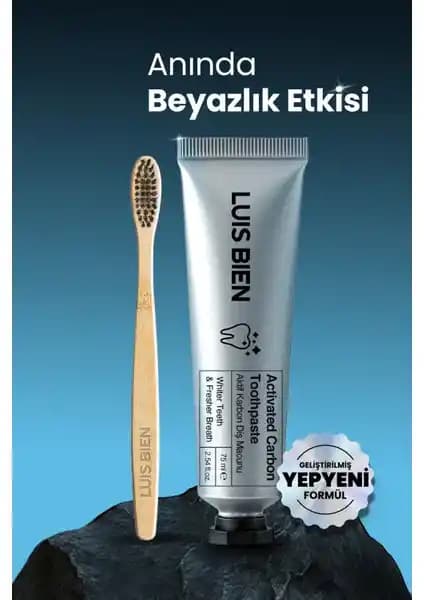 Luis Bien Aktif Karbon Diş Temizleme Macunu ve Bambu Diş Fırçası Seti ile Doğal ve Etkili Diş Bakımı