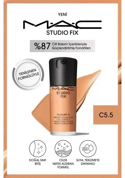 Mac Studio Fix Fluid SPF 15 Mat Fondöten Cilt Tonuna Uygun ve Uzun Süre Kalıcılık Sağlayan Formül