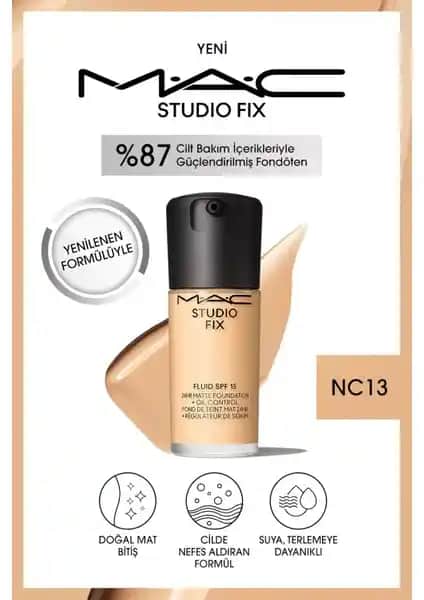 MAC Studio Fix Fluid SPF 15 Mat Fondöten Doğal ve Kalıcı Makyaj İçin Güçlü Bir Seçenek