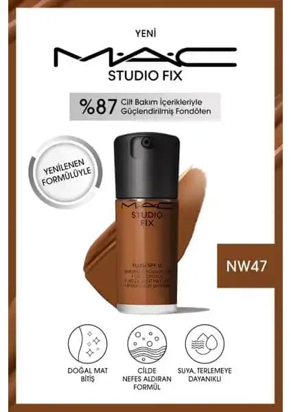 MAC Studio Fix Fluid SPF 15 Mat Fondöten NW47 ile doğal ve kalıcı makyaj deneyimi