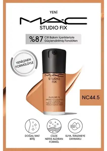 MAC Studio Fix Fluid SPF 15 Mat Fondöten: Yüksek Kapatıcılık ve Doğal Mat Bitiş Sağlayan Ürün
