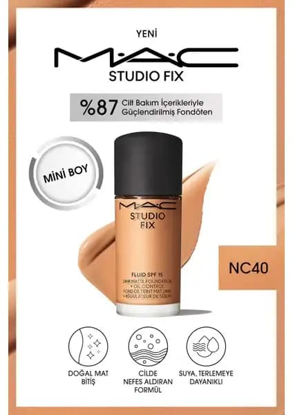 Mac Studio Fix Fluid SPF 15 Mini Mat Fondöten: Kalıcılık ve Doğal Matlık Sunan Makyaj Ürünü