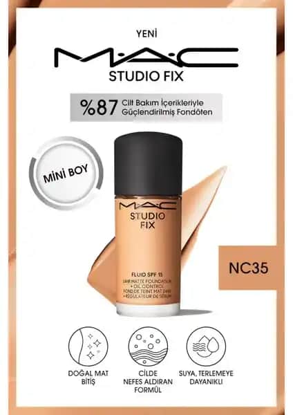Mac Studio Fix Fluid SPF 15 Mini Mat Fondöten: Kalıcılık ve Doğal Matlık Sunan Ürün Özellikleri