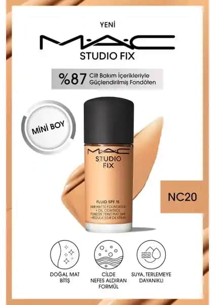Mac Studio Fix Fluid SPF 15 Mini Mat Fondöten: Uzun Süre Dayanıklı ve Doğal Mat Bitiş Sağlayan Ürün