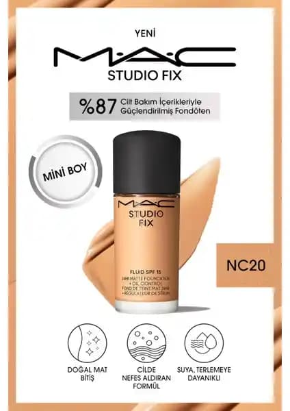Mac Studio Fix Fluid SPF 15 Mini Mat Fondöten: Uzun Süre Dayanıklı ve Doğal Mat Bitiş Sağlayan Ürün