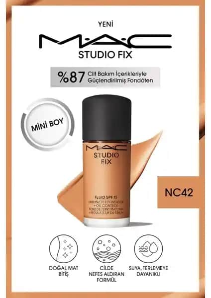 Mac Studio Fix Fluid SPF 15 Mini Mat Fondöten: Uzun Süre Kalıcı ve Doğal Görünüm Sağlar