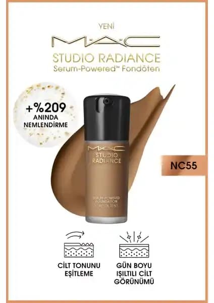 MAC Studio Radiance Serum - Güçlü Nemlendirme ve Işıltı Sunan Fondöten NC55