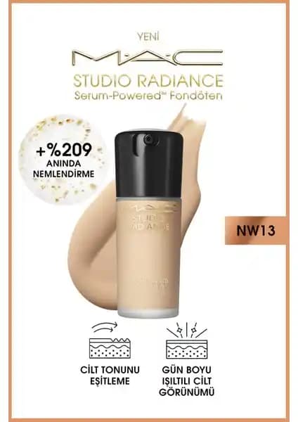 MAC Studio Radiance Serum-Powered Fondöten: Doğal Işıltı ve Cilt Bakımını Birleştiren Ürün