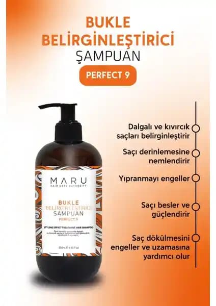 Maru Kıvırcık ve Dalgalı Saçlar İçin Bukle Şampuanı - Doğal ve Parlak Saçlar İçin Çözüm