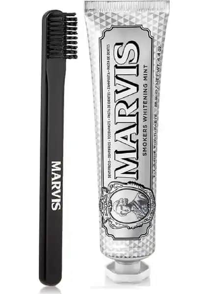 Marvis Smokers Mint Diş Macunu ve Black Orta Sert Diş Fırçası ile Günlük Ağız Bakımınızın Kalitesini Artırın