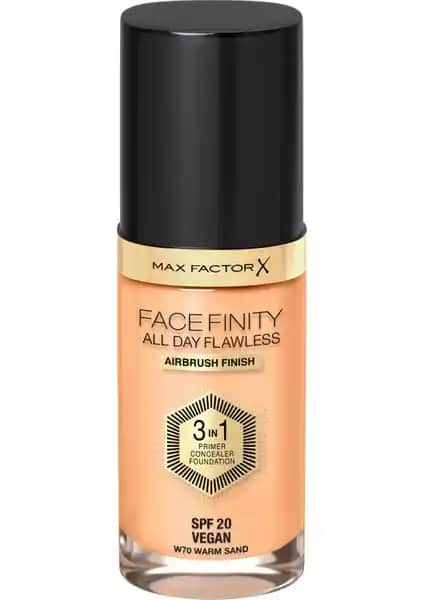 Max Factor Facefinity All Day Flawless Fondöten 70 Warm Sand Doğal ve Hafif Kullanım İçin